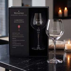 Waterford Elegance Cabernet Sauvignon Wine Glasses, 25oz, Set of 2 lifetime engraving