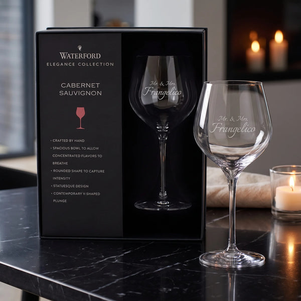 Waterford Elegance Cabernet Sauvignon Wine Glasses, 25oz, Set of 2 lifetime engraving