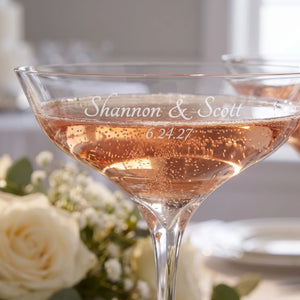 Waterford Elegance Champagne Belle Coupe Glasses, 7oz, Set of 2 lifetime engraving