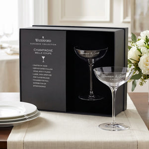 Waterford Elegance Champagne Belle Coupe Glasses, 7oz, Set of 2 lifetime engraving