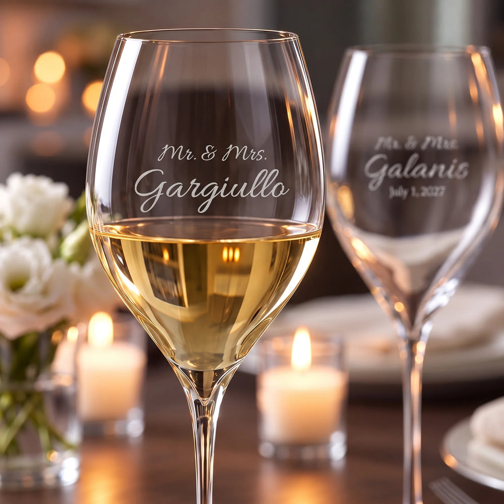 Waterford Elegance Chardonnay Wine Glasses, 14oz, Set of 2 lifetime engraving