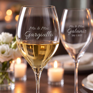 Waterford Elegance Chardonnay Wine Glasses, 14oz, Set of 2 lifetime engraving