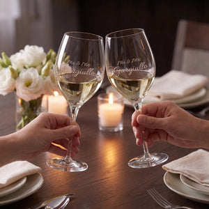 Waterford Elegance Chardonnay Wine Glasses, 14oz, Set of 2 lifetime engraving