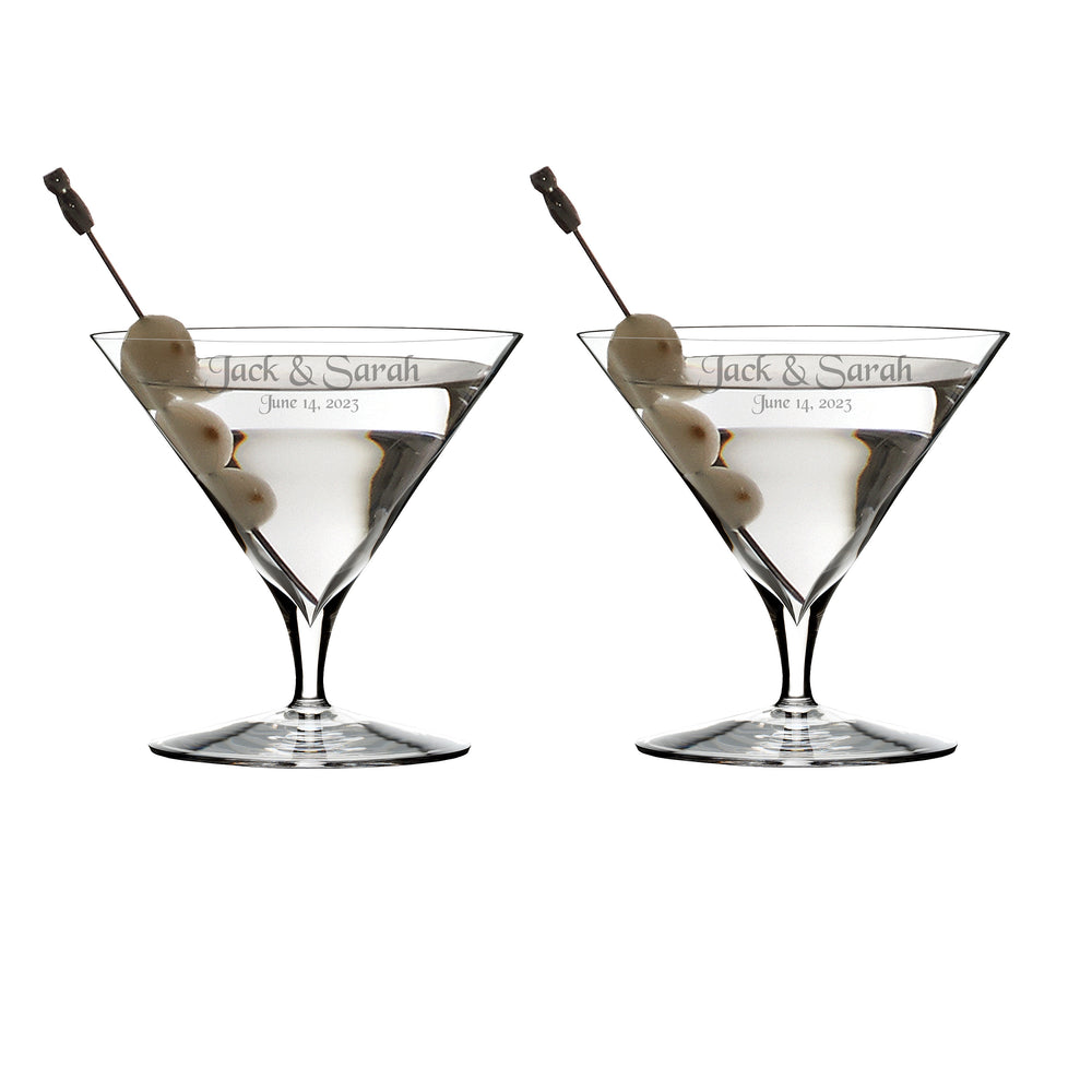 Waterford Elegance 11.2oz Crystal Martini Glasses, Set of 2 lifetime engraving