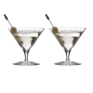 Waterford Elegance 11.2oz Crystal Martini Glasses, Set of 2 lifetime engraving