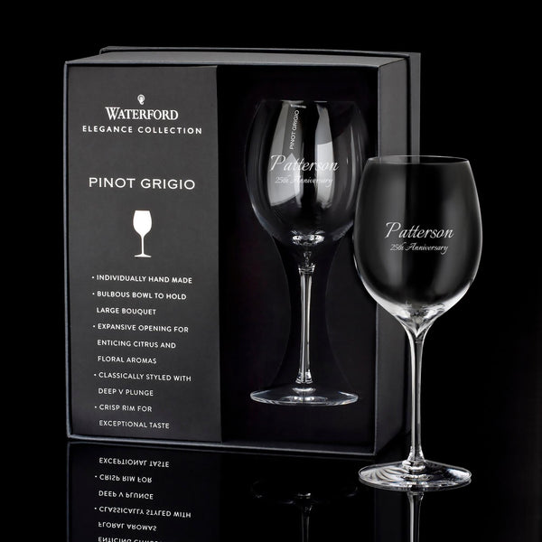 Waterford Elegance 17.2oz Wine Glasses, Set of 2 lifetime engraving