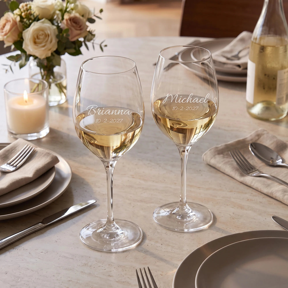 Waterford Elegance Pinot Grigio Wine Glasses, 16oz, Set of 2 lifetime engraving