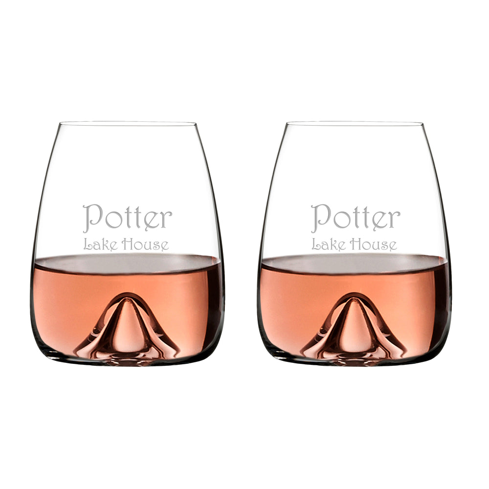 Waterford Elegance 17.6oz Stemless Wine Glasses, Set of 2 lifetime engraving