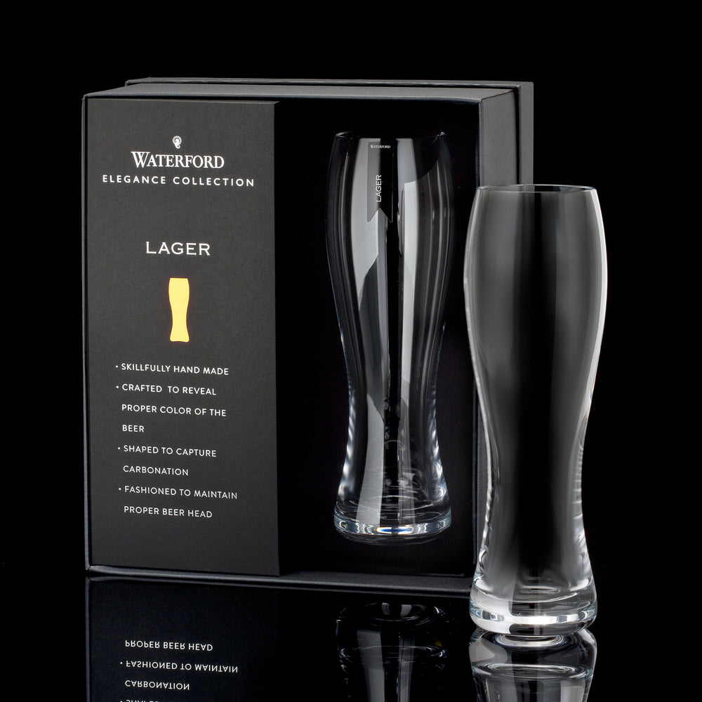 Waterford Elegance 19.6oz Tall Lager Glasses, Set of 2 lifetime engraving