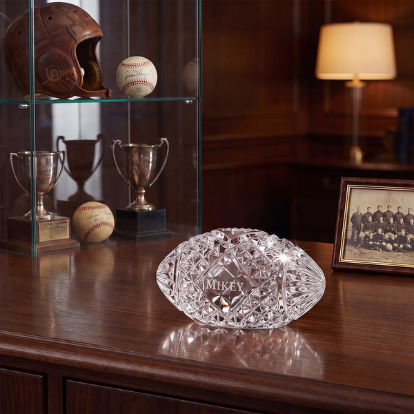 Waterford Football Paperweight, 4.5" lifetime engraving