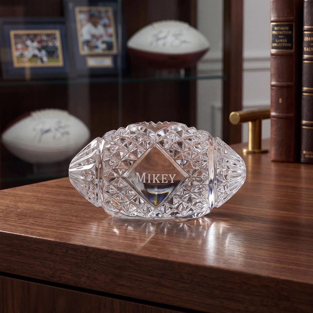Waterford Football Paperweight, 4.5" lifetime engraving
