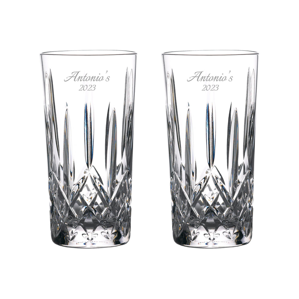 Waterford Gin Journeys Lismore Highball Glasses, Set of 2 lifetime engraving