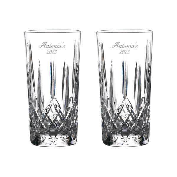 Waterford Gin Journeys Lismore Highball Glasses, Set of 2 lifetime engraving