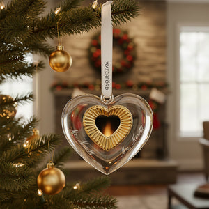 Waterford Heart Ornament with Gold