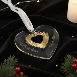 Waterford Heart Ornament with Gold