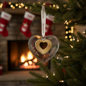 Waterford Heart Ornament with Gold