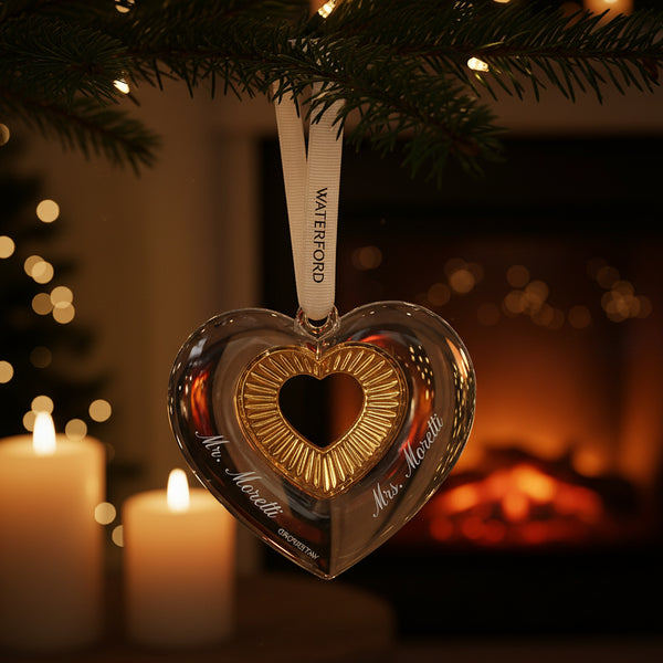 Waterford Heart Ornament with Gold