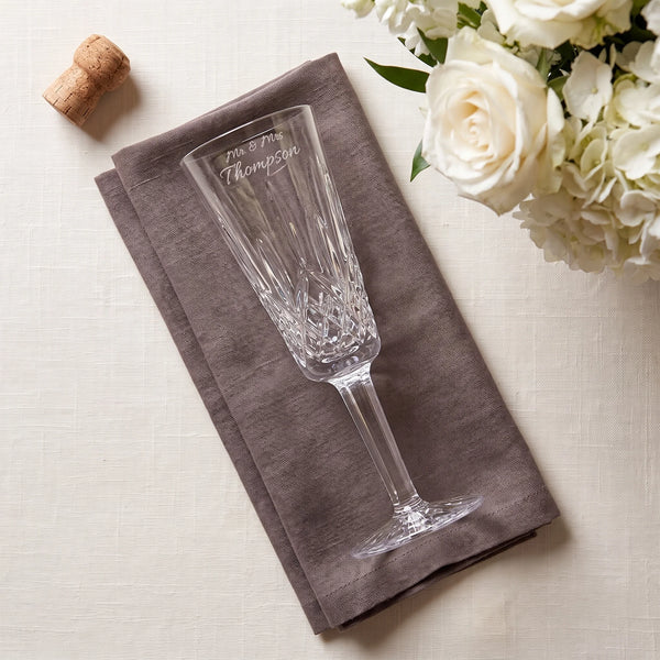 Waterford Lismore Champagne Flute, 4oz, Single lifetime engraving