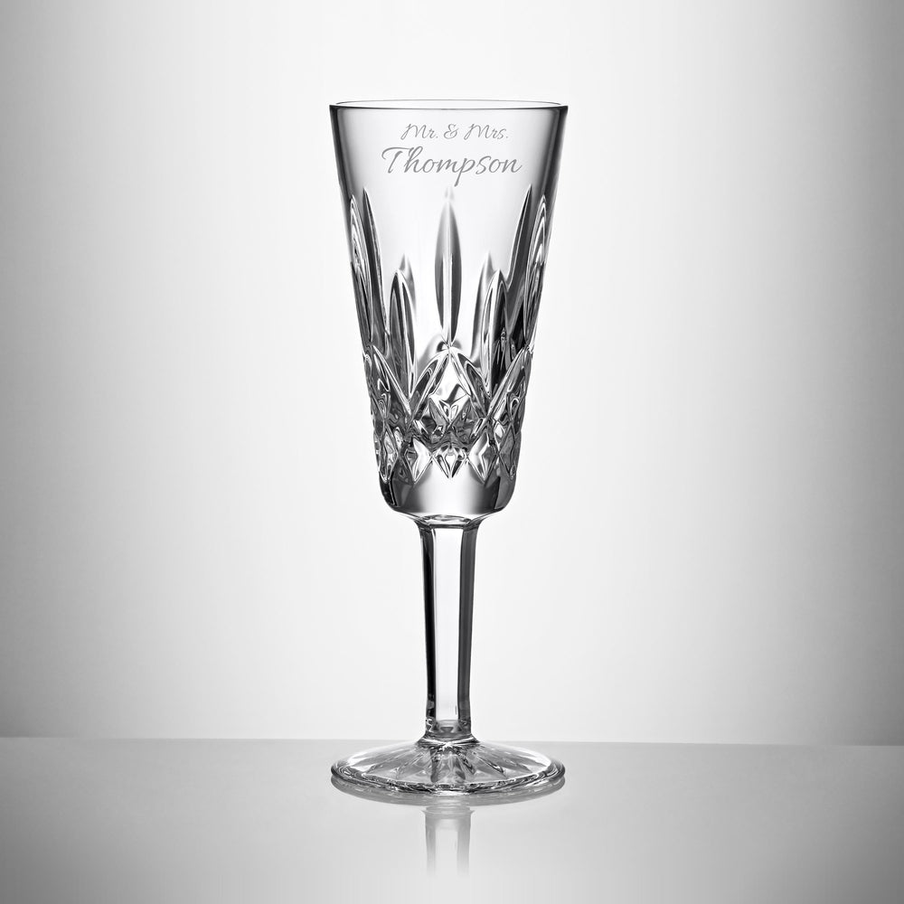 Waterford Lismore Champagne Flute, 4oz, Single lifetime engraving