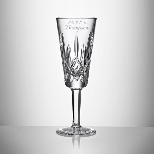Waterford Lismore Champagne Flute, 4oz, Single lifetime engraving