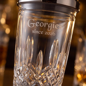Waterford Lismore Cocktail Shaker, 24oz lifetime engraving