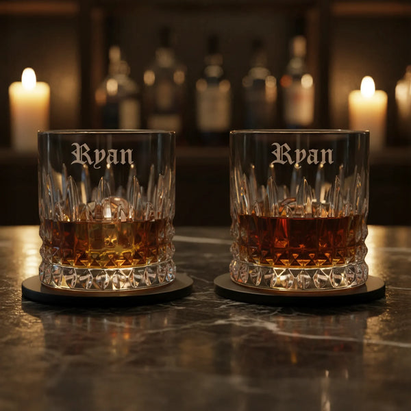 Waterford Lismore Connoisseur Diamond Straight Sided Tumblers, 6oz, Set of 2 lifetime engraving