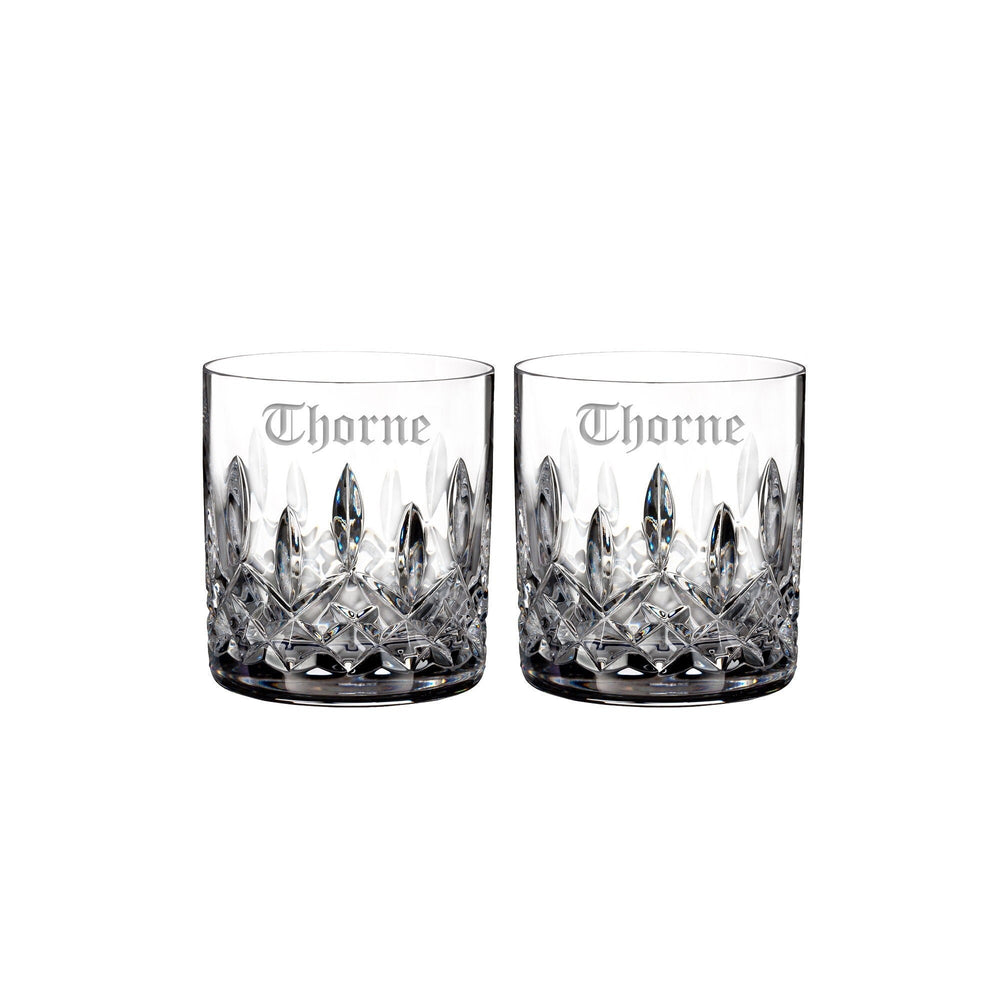 Waterford Lismore Connoisseur 5oz Straight Sided Tumblers, Set of 2 lifetime engraving