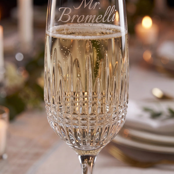 Waterford Lismore Diamond Essence Champagne Flutes, 10oz, Set of 2 lifetime engraving