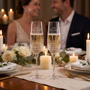 Waterford Lismore Diamond Essence Champagne Flutes, 10oz, Set of 2 lifetime engraving