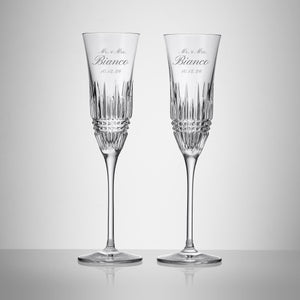 Waterford Lismore Diamond Essence Wedding Champagne Flutes, 7oz, Set of 2 lifetime engraving
