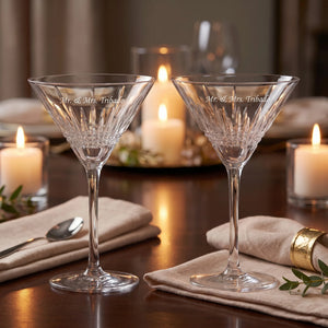 Waterford Lismore Diamond Martini Glasses, 7oz, Set of 2 lifetime engraving
