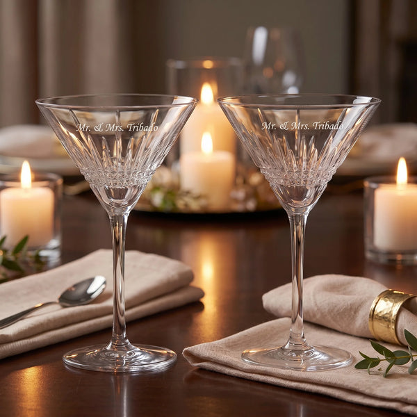 Waterford Lismore Diamond Martini Glasses, 7oz, Set of 2 lifetime engraving