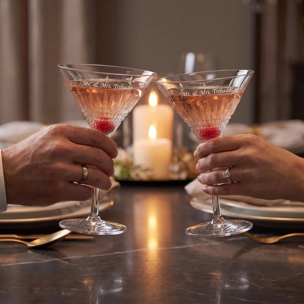 Waterford Lismore Diamond Martini Glasses, 7oz, Set of 2 lifetime engraving