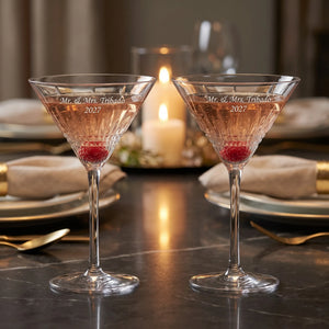 Waterford Lismore Diamond Martini Glasses, 7oz, Set of 2 lifetime engraving