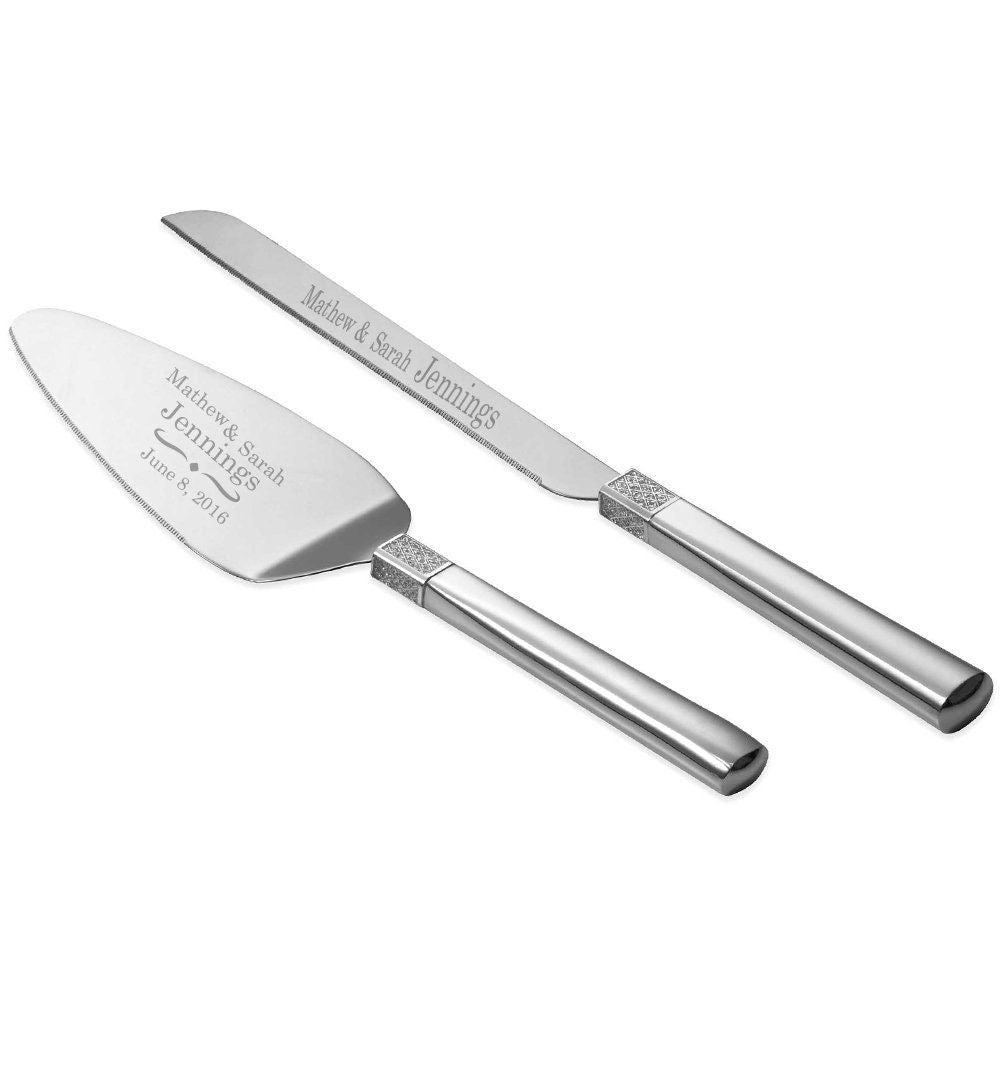 Waterford Lismore Diamond Silver Wedding Cake Cutting Set lifetime engraving