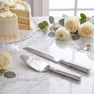 Waterford Lismore Diamond Wedding Cake Knife and Server Set lifetime engraving
