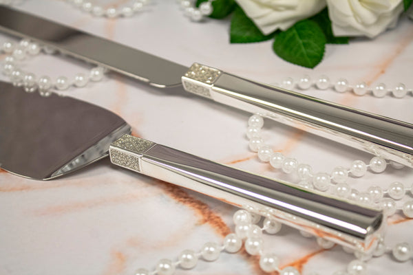 Waterford Lismore Diamond Silver Wedding Cake Cutting Set lifetime engraving