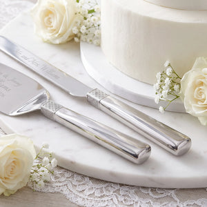 Waterford Lismore Diamond Wedding Cake Knife and Server Set lifetime engraving
