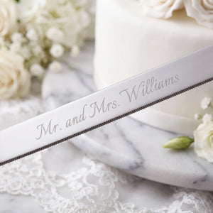 Waterford Lismore Diamond Wedding Cake Knife and Server Set lifetime engraving