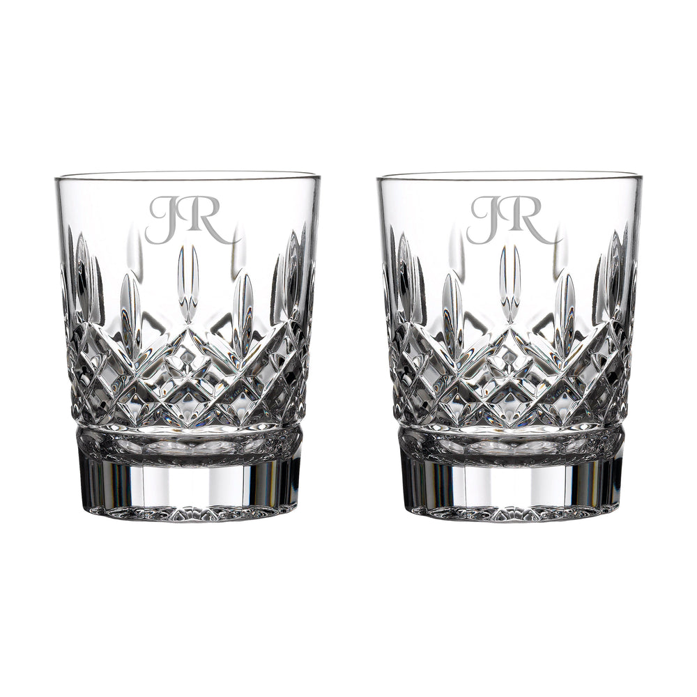 Waterford Lismore Crystal Double Old Fashioned Glasses, Set of 2 lifetime engraving