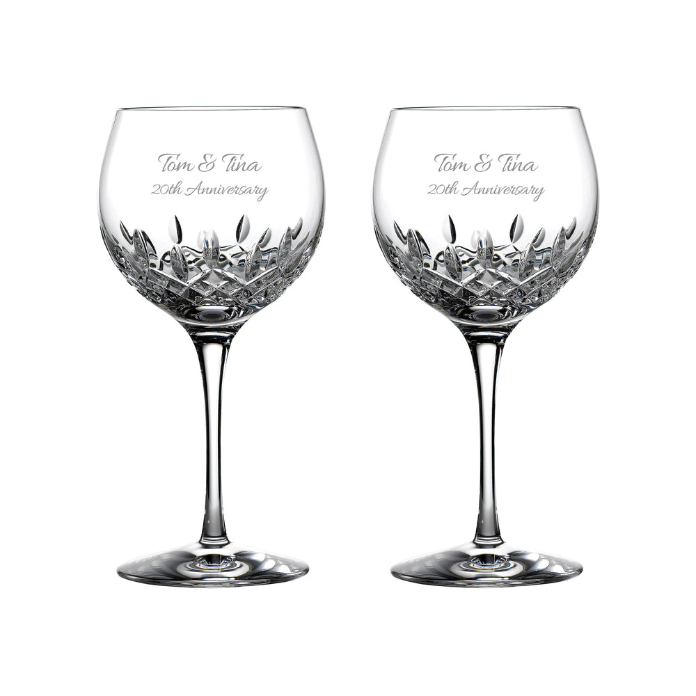 Waterford Lismore Essence Balloon Wine Glasses, Set of 2 lifetime engraving