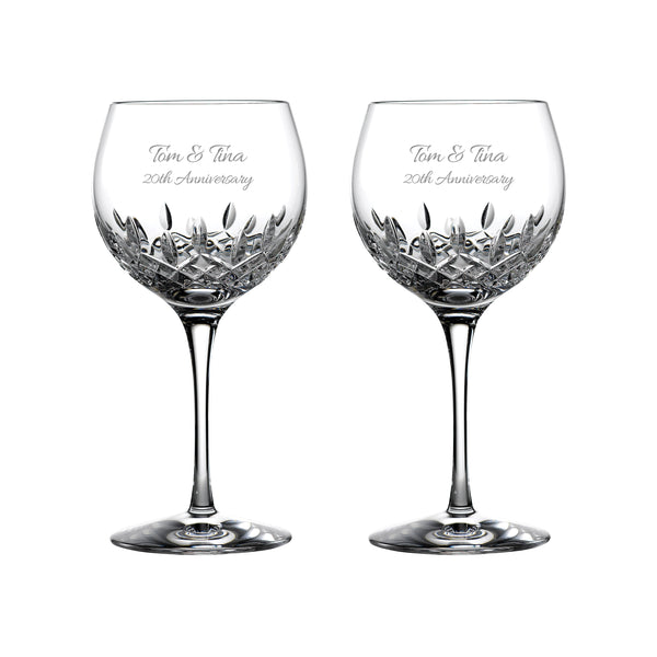 Waterford Lismore Essence Balloon Wine Glasses, Set of 2 lifetime engraving