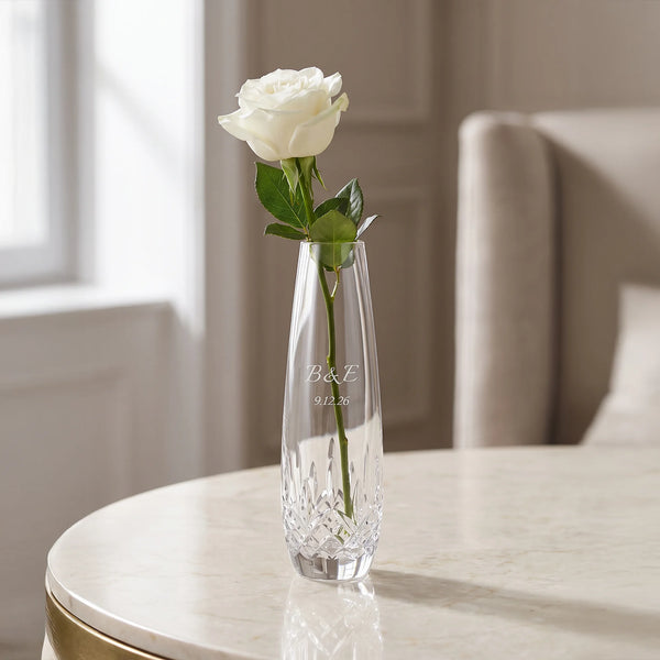 Waterford Lismore Essence Bud Vase, 8" lifetime engraving