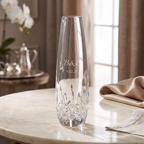 Waterford Lismore Essence Bud Vase, 8" lifetime engraving