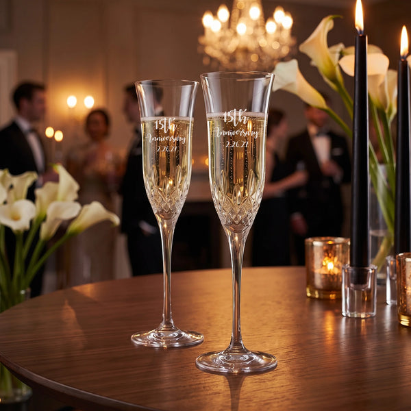 Waterford Lismore Essence Champagne Flute, Single lifetime engraving