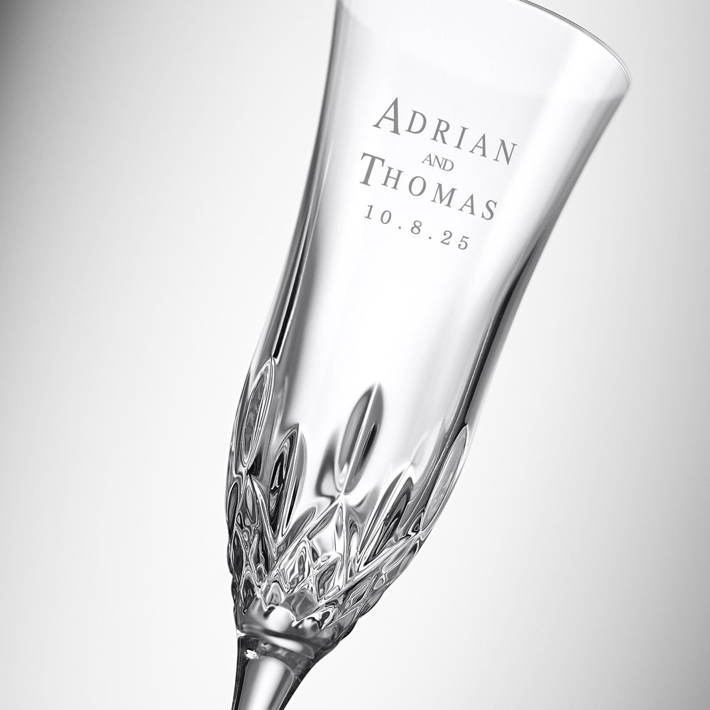 Waterford Lismore Essence Champagne Flutes, Set of 2 lifetime engraving