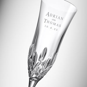 Waterford Lismore Essence Champagne Flutes, Set of 2 lifetime engraving