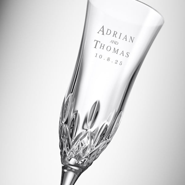 Waterford Lismore Essence Champagne Flutes, Set of 2 lifetime engraving