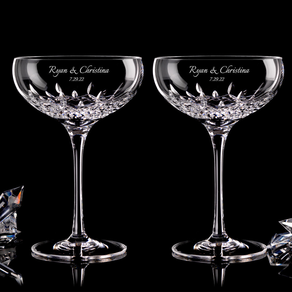 Waterford Lismore Essence Champagne Saucer Glasses, 9oz, Set of 2