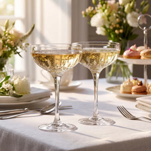 Waterford Lismore Essence Champagne Saucer Glasses, 9oz, Set of 2 lifetime engraving